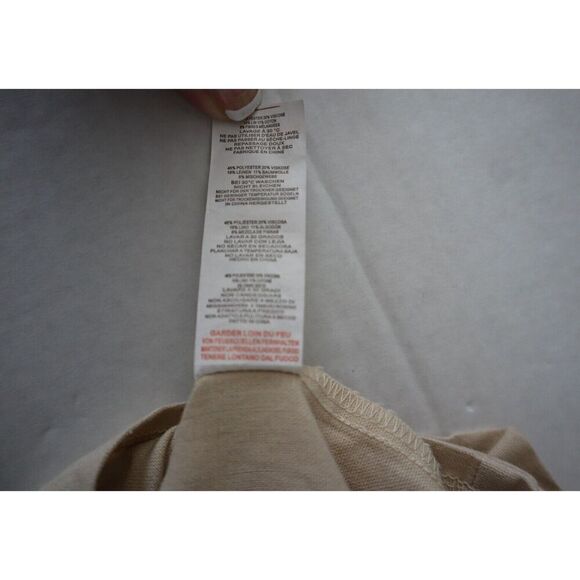 PrettyLittleThing Women's Sz 0 Beige High Waist Linen Blend Paperbag Shorts - Picture 5 of 6